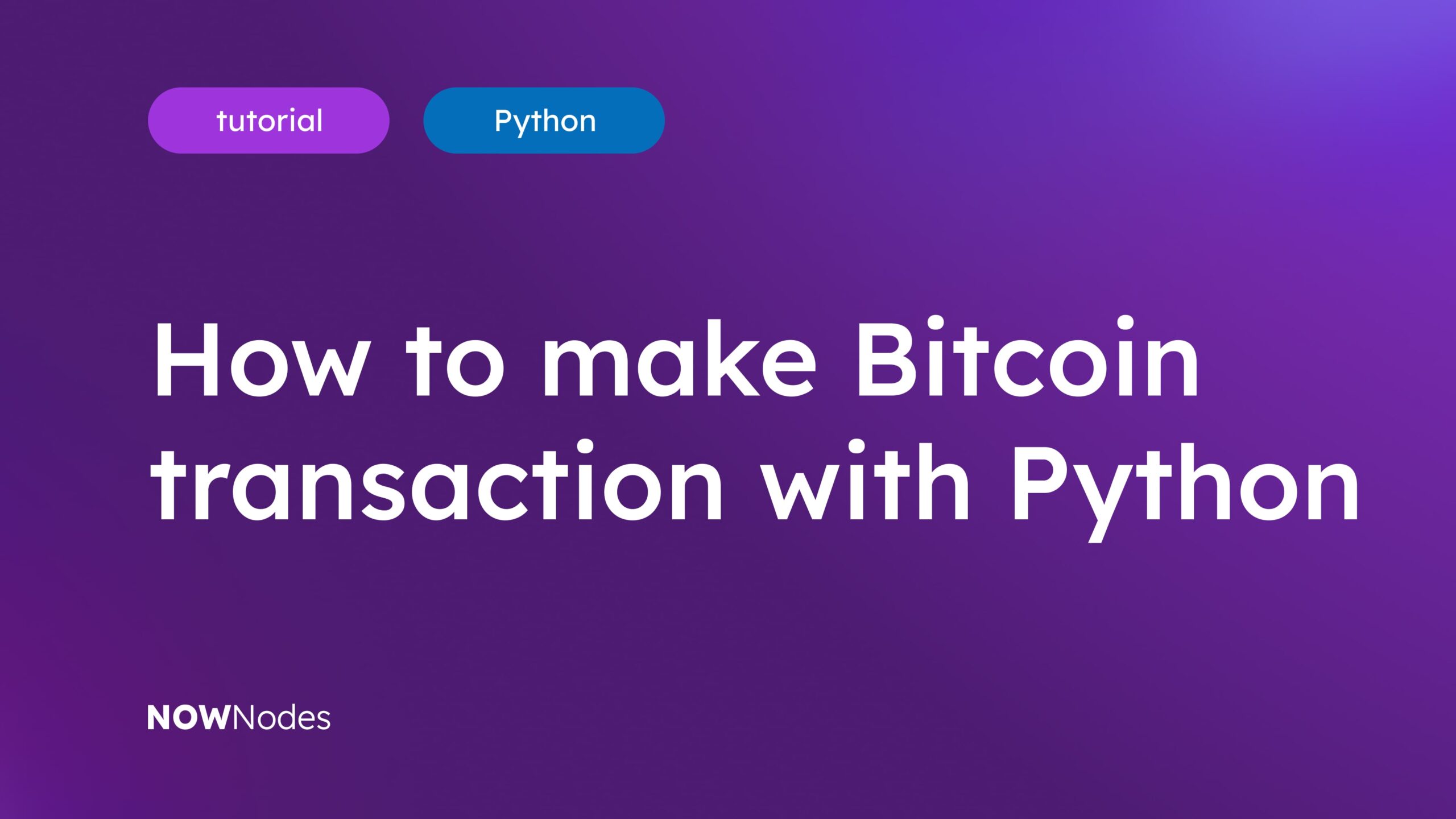 How to make a Bitcoin transaction with Python